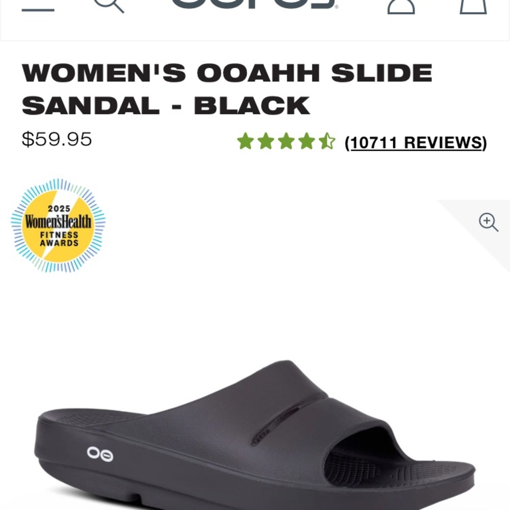 OOFOS Women's OOahh Slide Sandal - Black